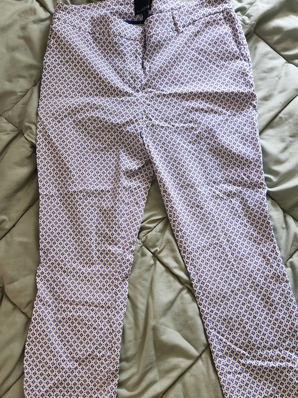 Cynthia Rowley Capris with Blue Floral Trim